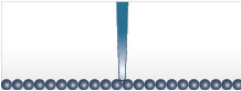 Schematic topography scan representation of AFM tip R~1nm on d=4nm gathered/stacked spheres