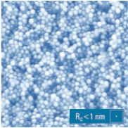 Hi’Res probe in Tapping mode. Individual molecules are resolved. Tip radius Rtip ~1nm.