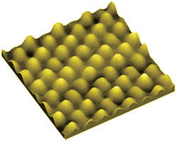 Atomic lattice of graphite (HOPG). Image size 1.7 nm * 1.7 nm * 0.2 nm (ATC, Scan-8). Courtesy of Advanced Technologies Center (www.nanoscopy.net).