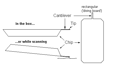 Fig.1 Chip, cantilever, and tip