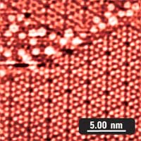  Fig.2. AFM image of Si (111) 7x7 acquired in noncontact mode on JEOL JSPM-4500A.
