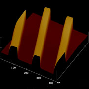 Fig. 1. Lines with 30 nm pitch and 100 nm height.